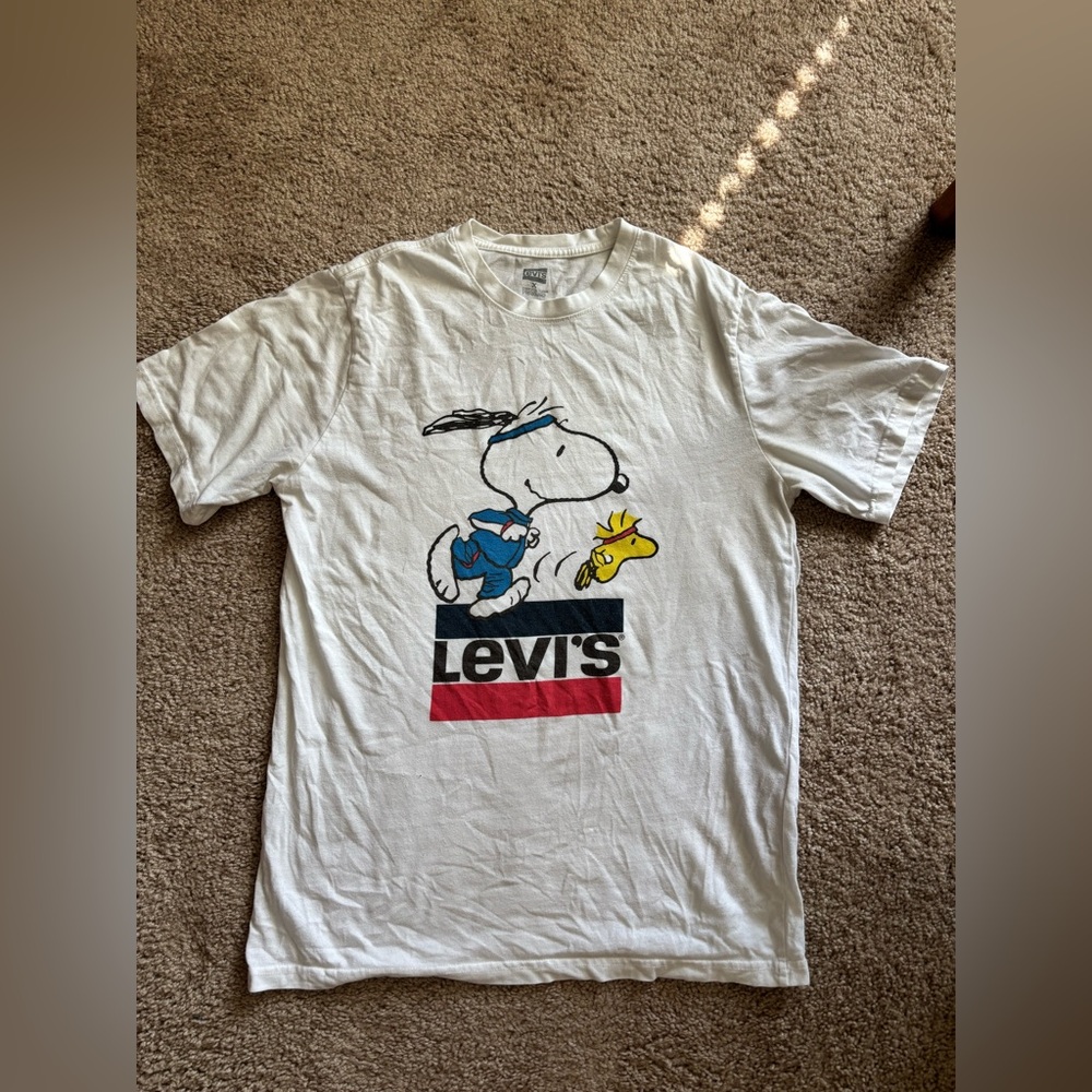 Levi's White Peanuts Collaboration Tee